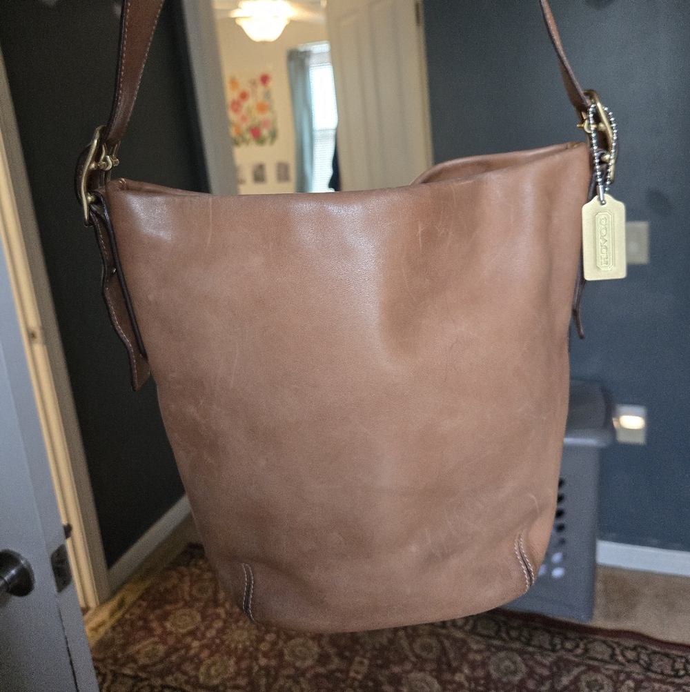 vintage coach brown legacy bucket bag 9118